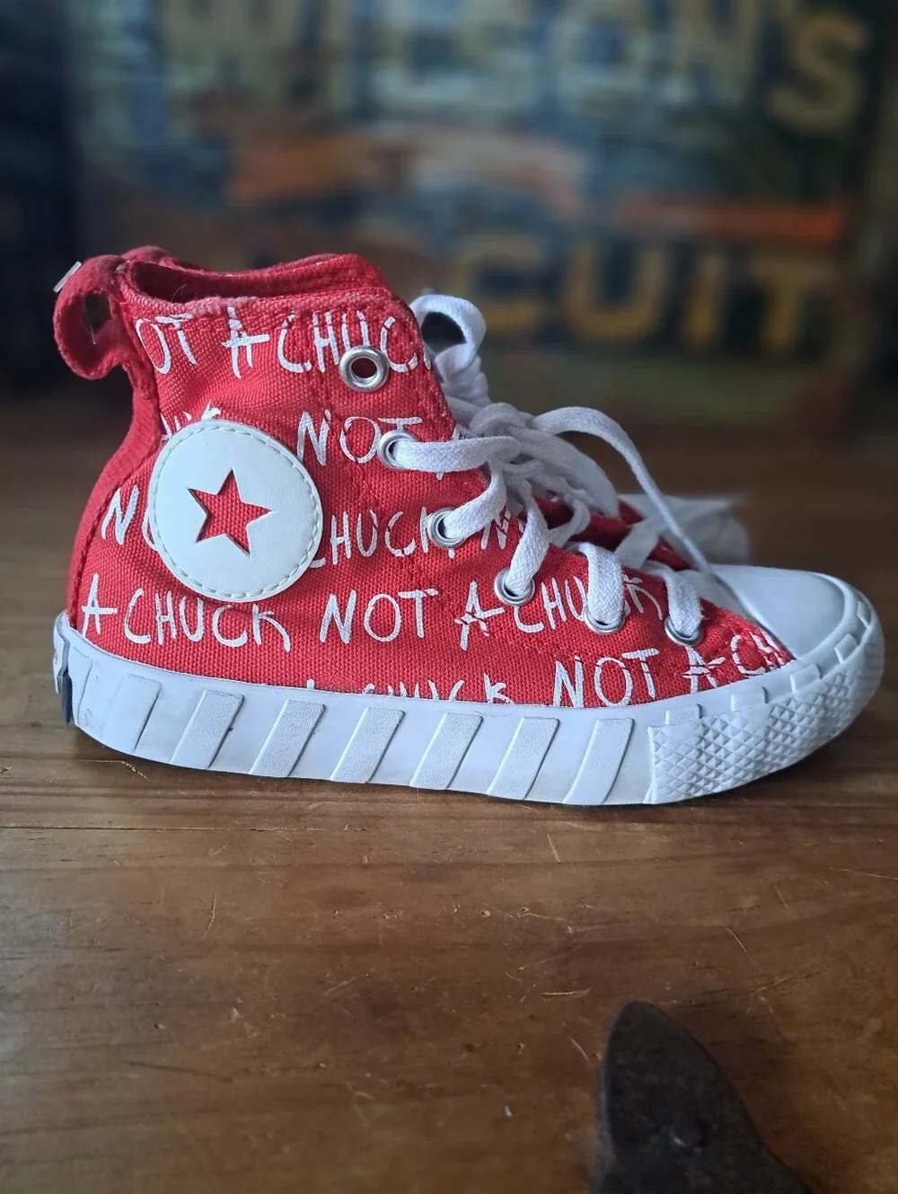 Converse UNT1TL3D Sneakers Kids Size 12 Red Canvas Not a Chuck Graphic A05338F